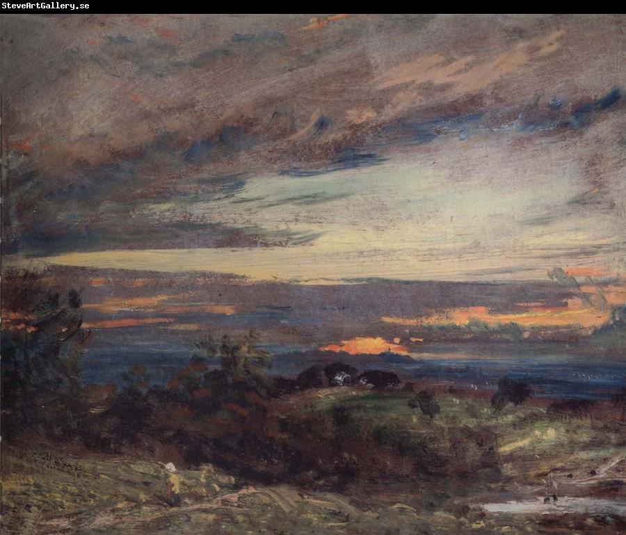 John Constable Hampstead Heath,sun setting over Harrow 12 September 1821